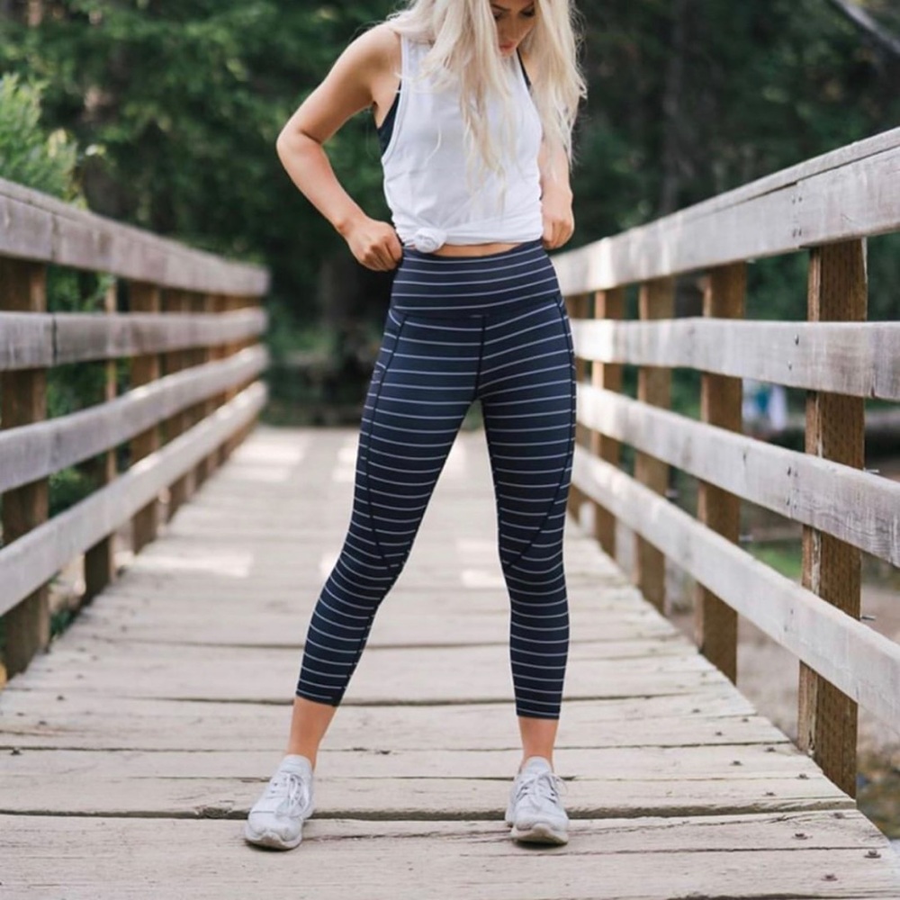 Black Stripe Capri